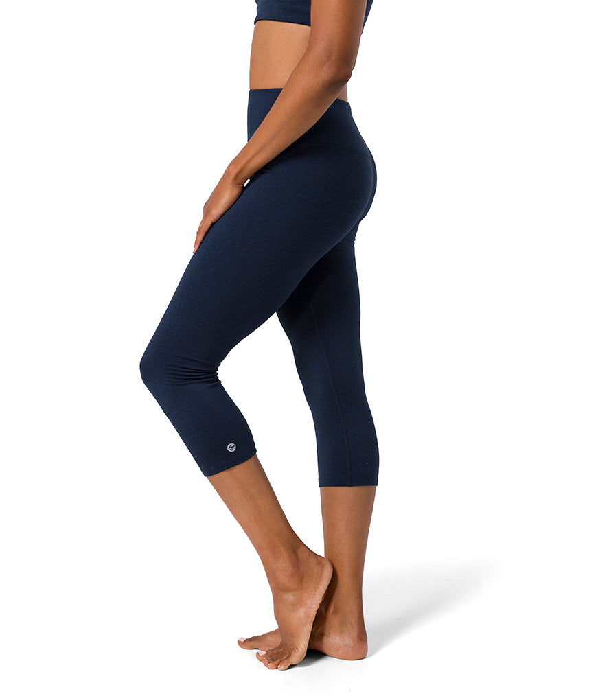 Dhara Capri Legging 3/4 Mujer Manduka Azul Marino/Midnight Heather