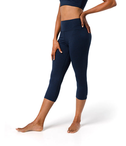 Dhara Capri Legging 3/4 Mujer Manduka Azul Marino/Midnight Heather