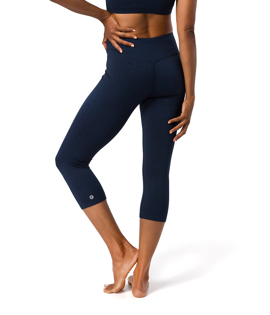 Dhara Capri Legging 3/4 Mujer Manduka Azul Marino/Midnight Heather