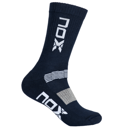 Calcetines de Pádel NOX Media Caña 2025 Azul Marino/Blanco