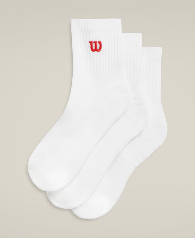 Pack 3 Calcetines Wilson Quarter Top Bright Blanco